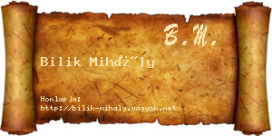 Bilik Mihály névjegykártya